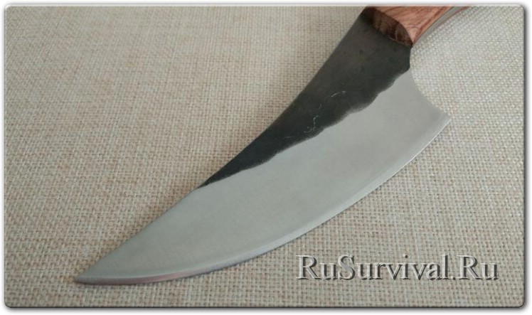 Большой и крепкий «кованый» нож из углеродки